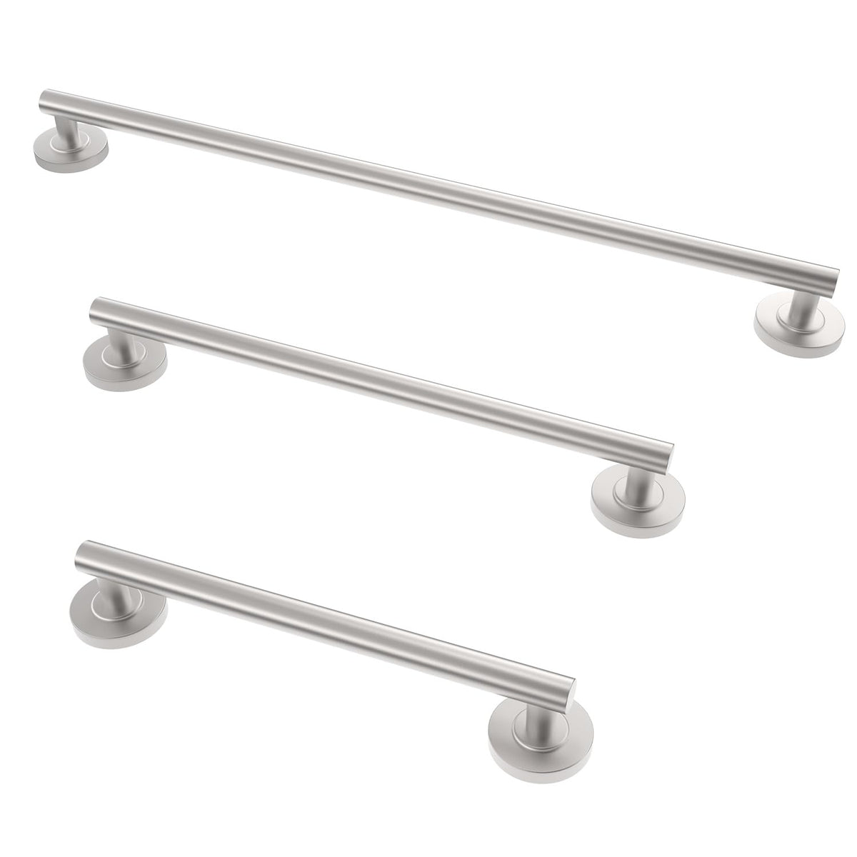 Shower Grab Bar Set, ADA Compliance Brushed Stainless Steel Handicap Grab Bar for Bathtubs and Showers, Modern 3-Pack 18" 24" 36" Shower Safety Bars for Seniors