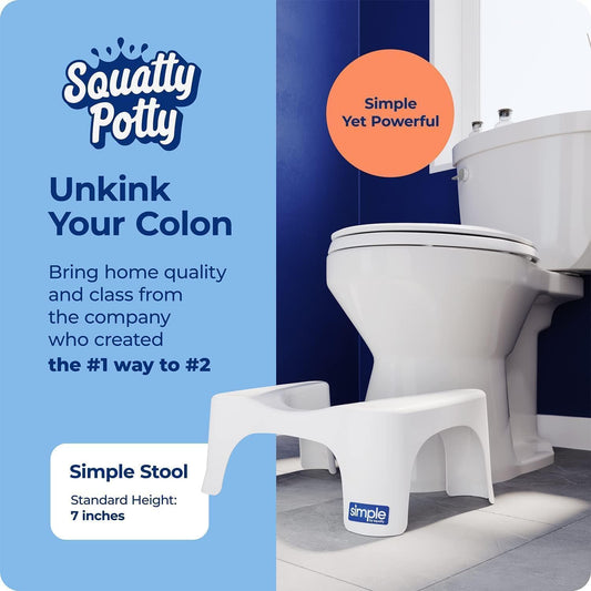 Squatty Potty Simple Curve Bathroom Toilet Stool 7 Inch - White