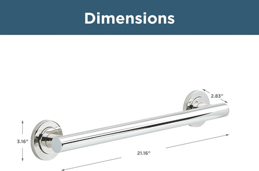 Franklin Brass Voisin (1-Pack) 18' ADA Grab Bar Bathtub Handle Safety Grip in Bright Stainless Steel 1-1/4' diameter Wall Mount Shower Handicap VOI5918-BS
