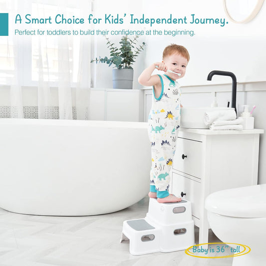 Forbena Toddler Step Stool for Bathroom Sink, 2 Step Stool for Kids Toilet