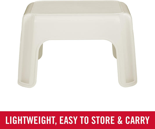 Rubbermaid Roughneck Step-Stool, Bisque, Lightweight, Holds up to 300 pounds, Ideal for Kitchen-Bath, Skid-Resistant