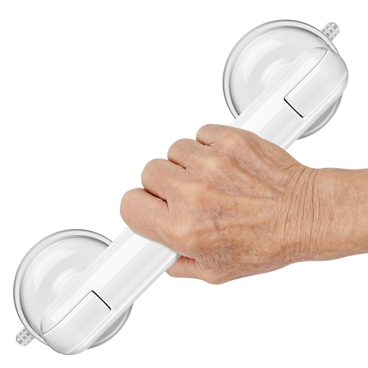 Upgraded 2-Pack Grab Bars for Shower Bathroom Wall, Heavy-Duty Suction Grab Bars Shower Handle Safety for Elderly Seniors Handicap, No Drilling Tool-Free, Easy Removal and Reusable (Black)