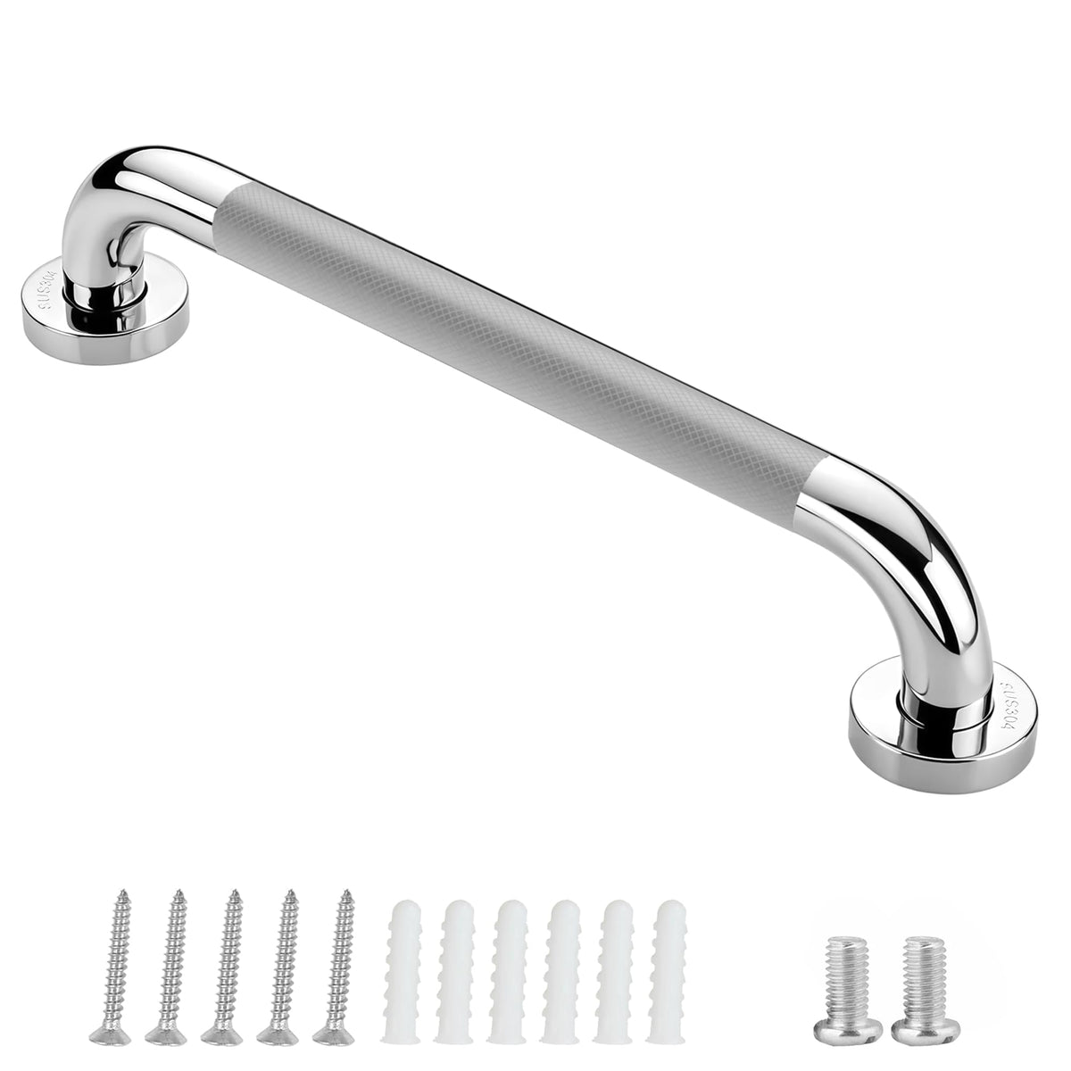 Grab Bars for Shower, 16 Inch Anti Slip Shower Handles for Senior, Safety Bathroom Shower Grab Bar, 304 Stainless Steel Handicap Grab Bars, Elderly Bathtub and Toilet Assist