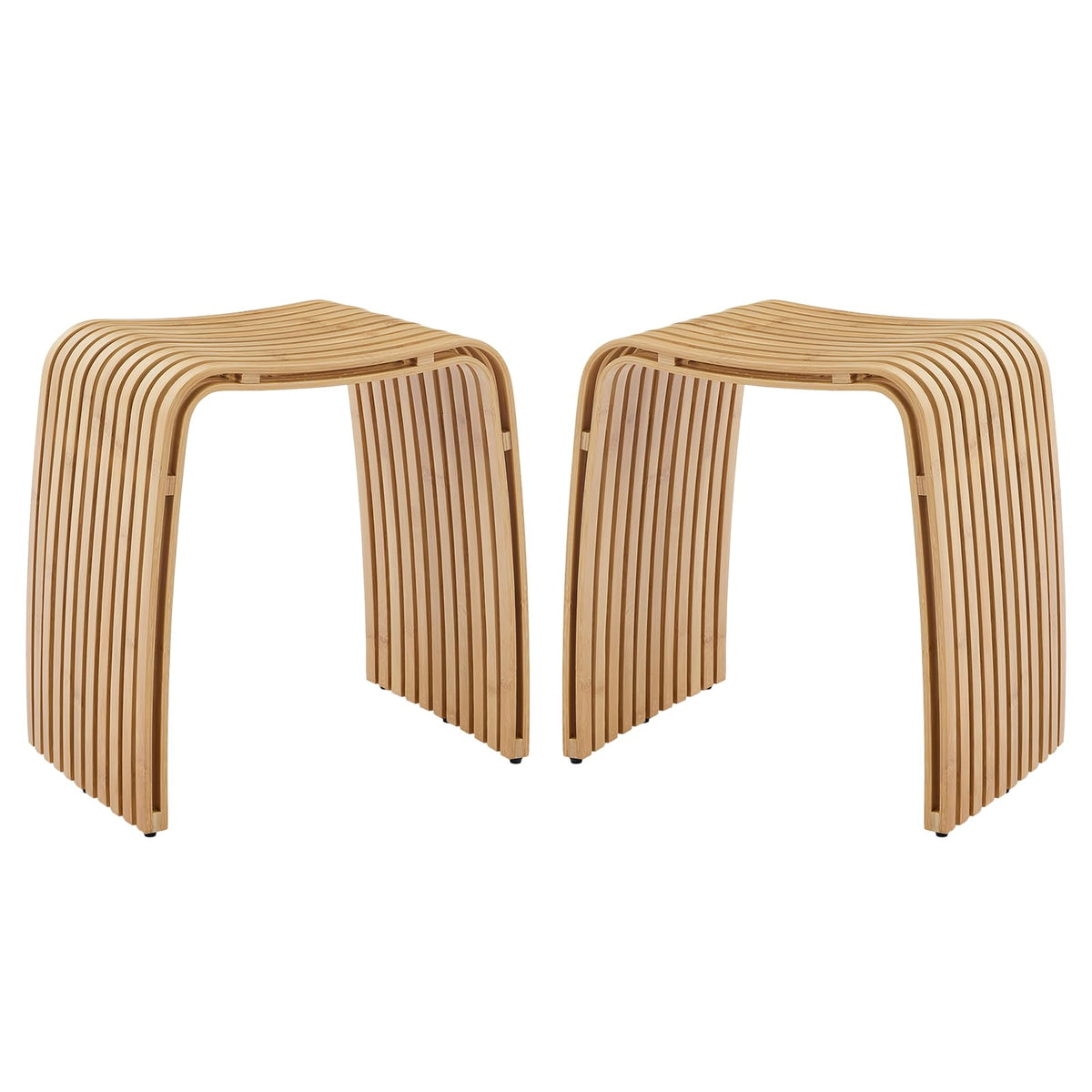 Bamboo Shower Bench, Waterproof Non-Slip Bath Stool,Sturdy Stable