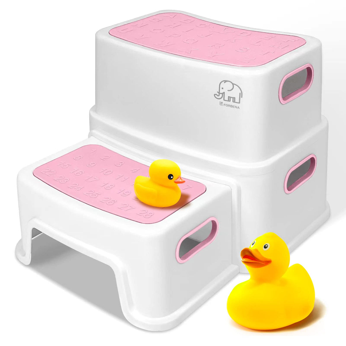 Forbena Toddler Step Stool for Bathroom Sink, 2 Step Stool for Kids Toilet