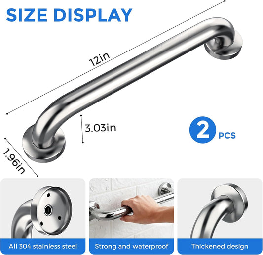 Grab Bars for Shower 2 Pack, Stainless Steel Bathroom Grab Bar for Seniors