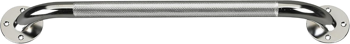 Drive Medical Chrome Knurled Grab Bar for Bathroom Safety, 18 in