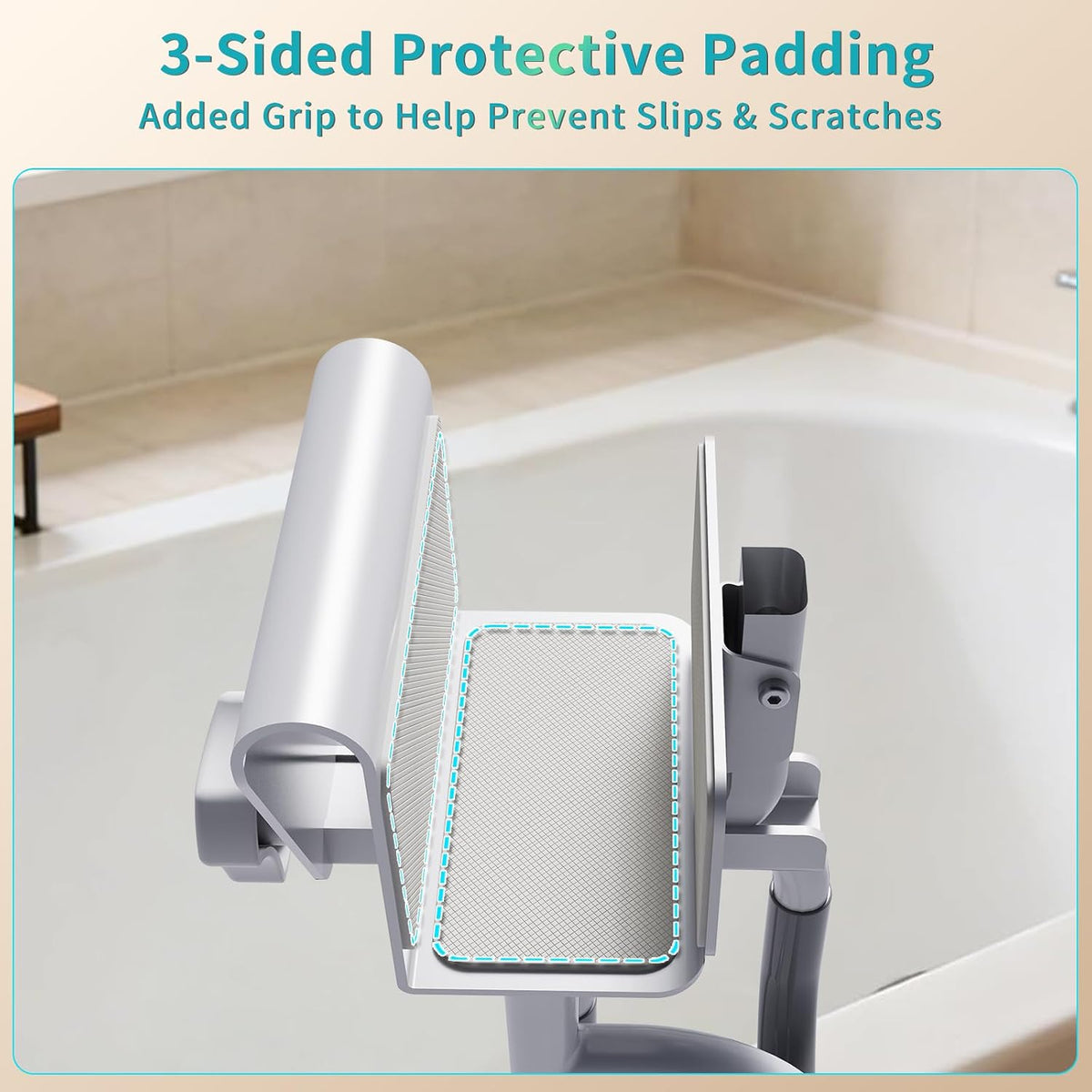 Adjustable Bathtub Safety Rail for Seniors, Safety Bathtub Handles