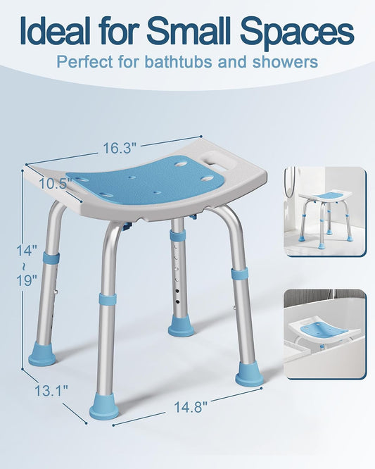 HOMLAND Shower Chair for Inside Shower, Adjustable Height Shower Stool