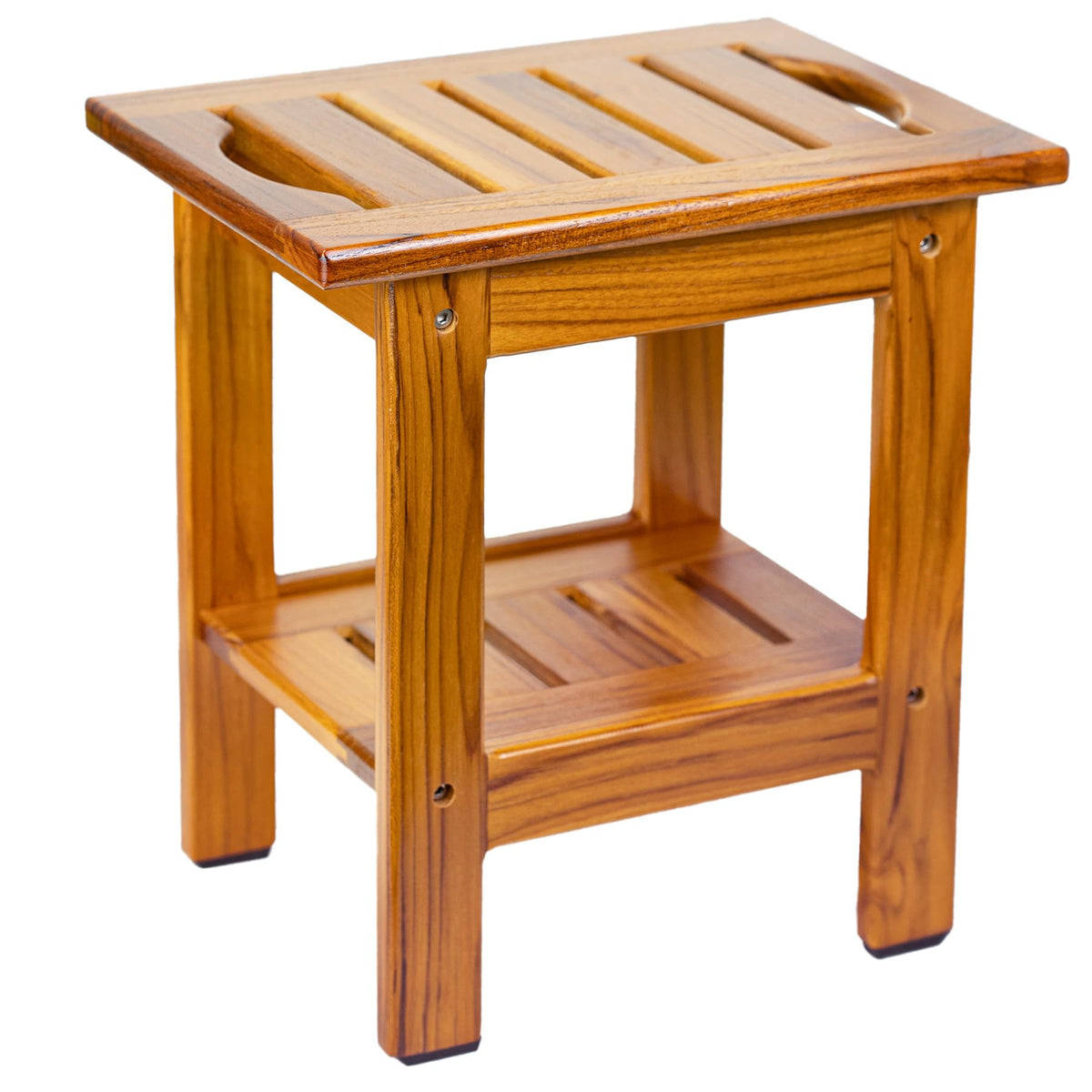 Utoplike Teak Shower Stool, Compact Showers Bench, Foot Rest Shaving Legs