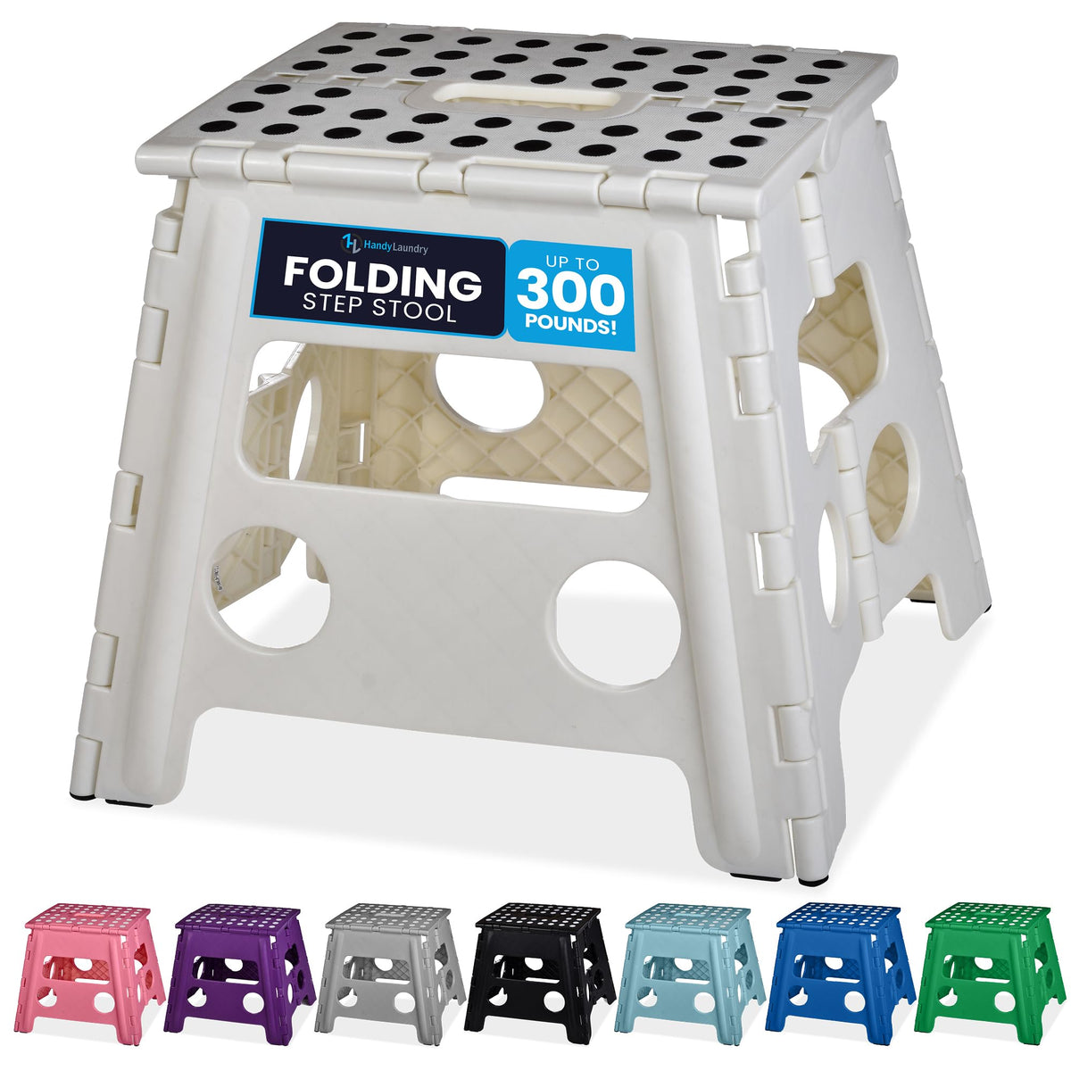Handy Laundry Folding Step Stool 9 Inch, Pink, Non-Slip Holds 300 lbs