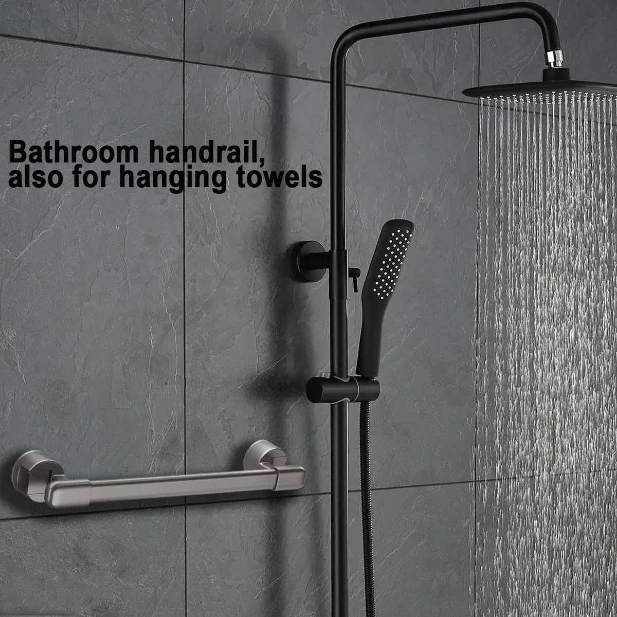 Shower Grab Bars Suction,Suction Grab Bars for Shower,Gray,16″2PCS