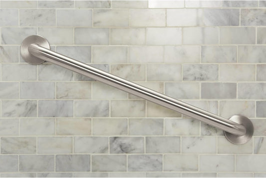 Moen Matte Black 24-Inch Bathroom Safety Grab Bar with Concealed Screws for Elderly Shower Support, R8724BL