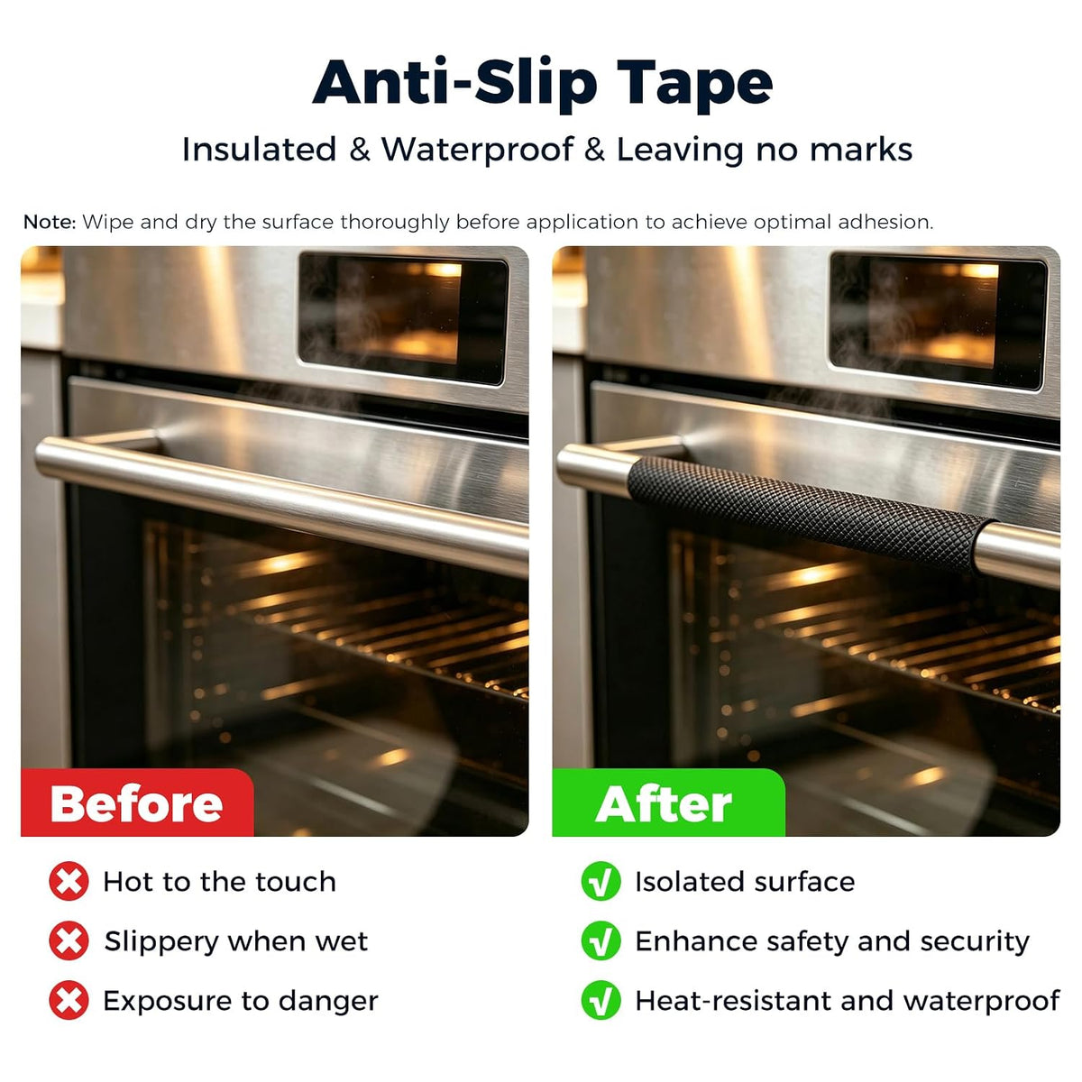 Non-Slip Tape 1”×17ft – Waterproof High-Traction Grip for Bathtubs, Showers, Grab Bars, Walls & Stairs, Indoor/Outdoor Anti-Slip Safety for Seniors, Elderly & Handicap