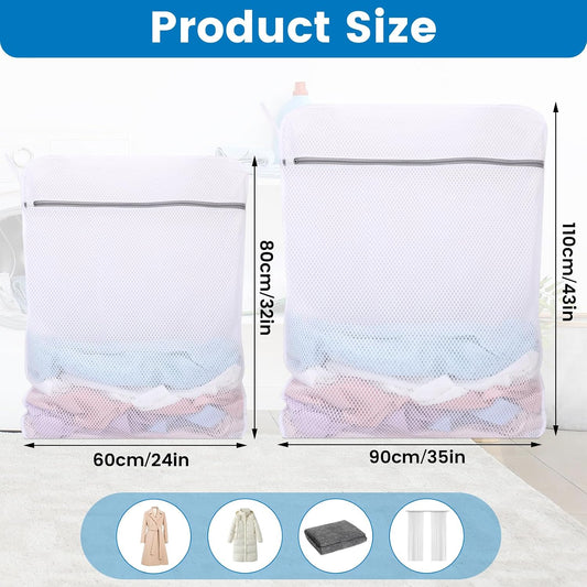 Dntorx 2 Pack Extra Large Mesh Laundry Bags for Delicates, 24x32In+35x43In