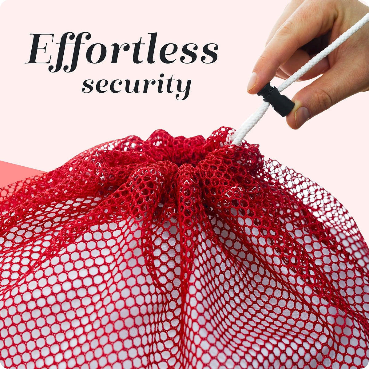 Handy Laundry Mesh XL Laundry Bag 24"x36" 2-Pack, Heavy Duty, Red