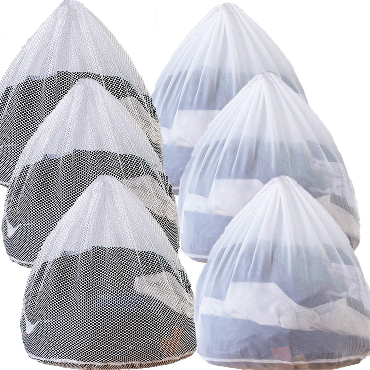 4 pcs Commercial Mesh Laundry Bag - Sturdy Mesh Material with Drawstring Closure. Ideal Machine Washable Laundry Bag for Factories, College, Dorm and Apartment Dwellers(4Set-M,L,XL,XXL)