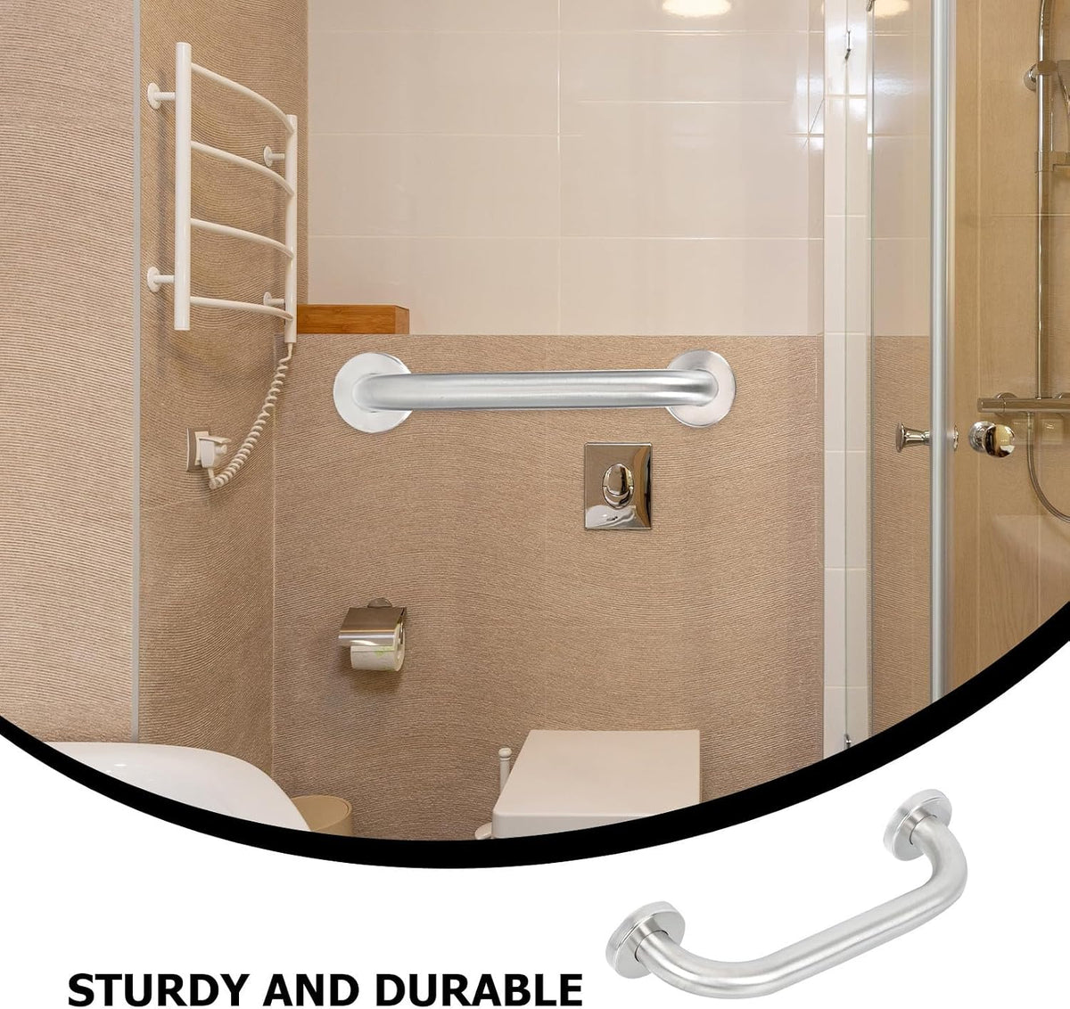 Stainless Steel Bathroom Handrail 2pcs Non-Slip Grab Bars Bathtub Safety Rail Thickened Support Handles for Elderly Disabled Toilet and Shower Use