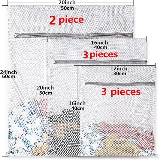 8 Packs Mesh Laundry Bags for Delicates 3 Sizes with Non Rust Zipper