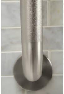 Moen Bathroom Safety 12-Inch Peened Textured Grip Stainless Steel Bathroom Grab Bar with Concealed Screws, Shower Handles for Elderly, R8712P