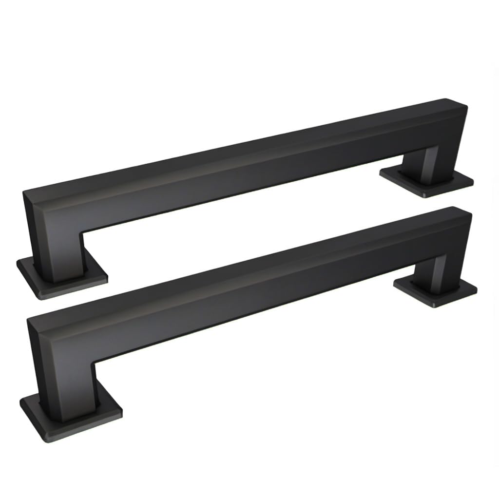 24 Inch Knurled Matte Black Grab Bar for Shower, 2 Pack