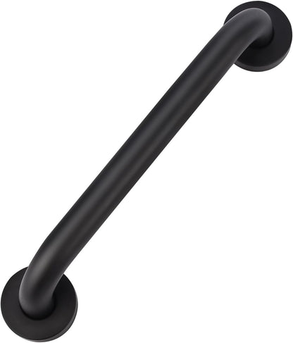 supregear Grab Bars for Wall, Bathroom Shower Handle for Seniors, 1 Inch Diameter 201 Stainless Steel Safety Hand Rail, Wall Mounted Toilet Bathtub Support, Black Finish, 12 Inch