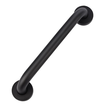 supregear Grab Bars for Wall, Bathroom Shower Handle for Seniors, 1 Inch Diameter 201 Stainless Steel Safety Hand Rail, Wall Mounted Toilet Bathtub Support, Black Finish, 12 Inch