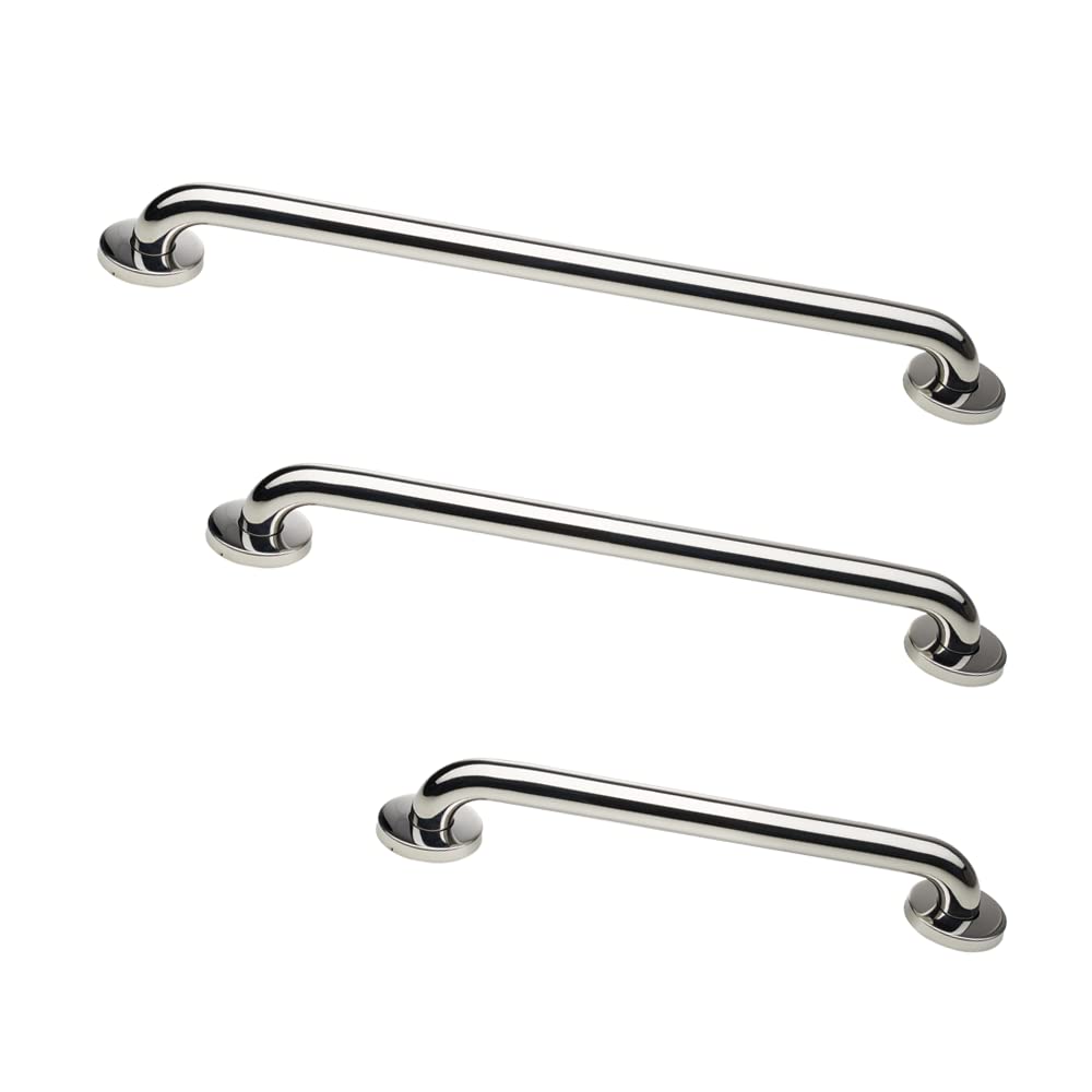 ADA Grab Bar Bundle, Brushed Stainless, Pack of 3, 18/36/42 in