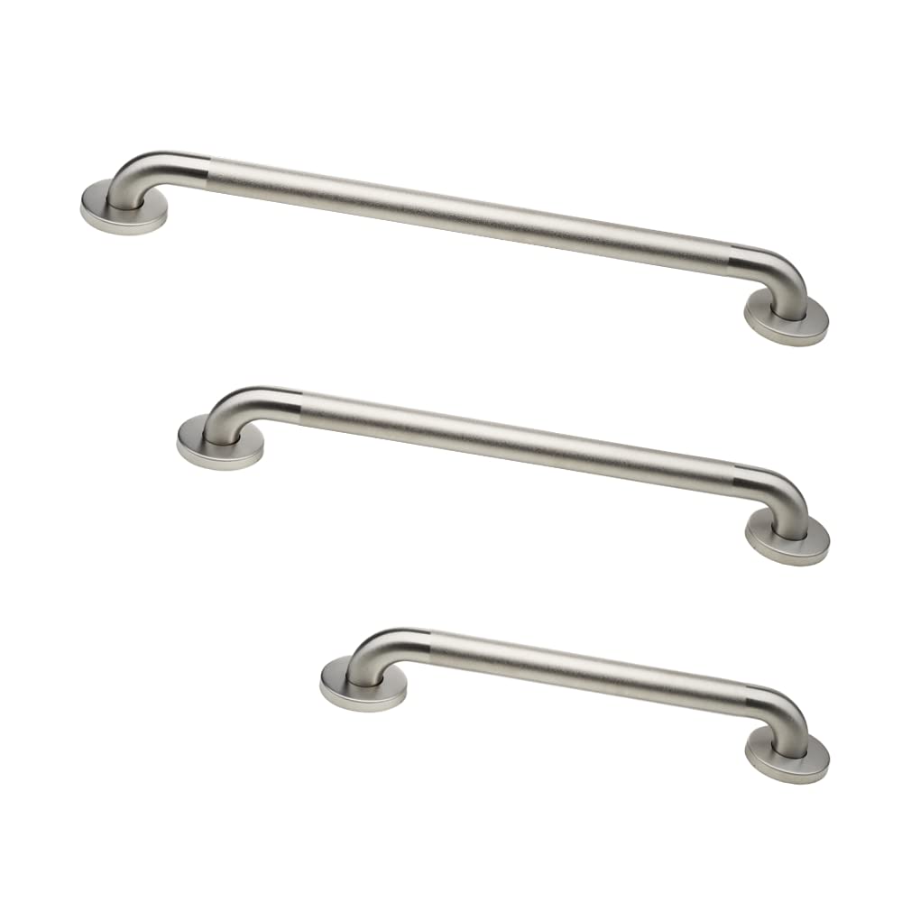 ADA Grab Bar Bundle, Brushed Stainless, Pack of 3, 18/36/42 in