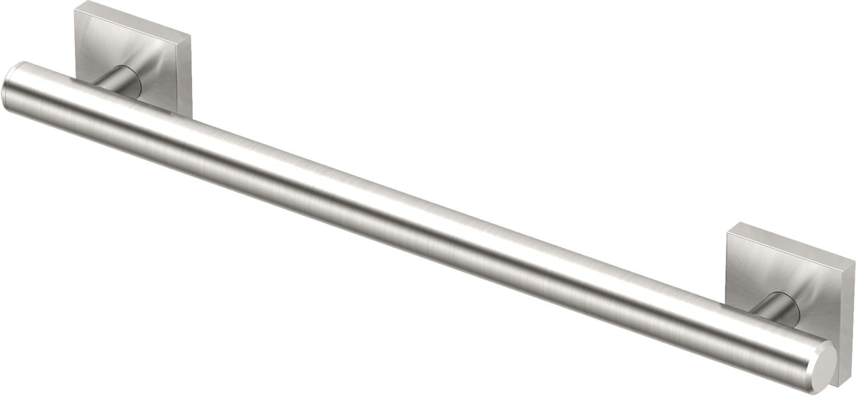 Gatco 950 Elevate Shower Grab Bar, 12 Inch, ADA Compliant, Satin Nickel, Wall Mounted Bathroom Handrail