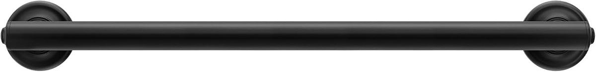 Moen Matte Black 24-Inch Bathroom Safety Grab Bar with Concealed Screws for Elderly Shower Support, R8724BL