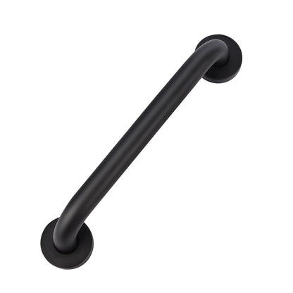 supregear Grab Bars for Wall, Bathroom Shower Handle for Seniors, 1 Inch Diameter 201 Stainless Steel Safety Hand Rail, Wall Mounted Toilet Bathtub Support, Black Finish, 12 Inch
