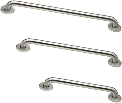 ADA Grab Bar Bundle, Brushed Stainless, Pack of 3, 18/36/42 in
