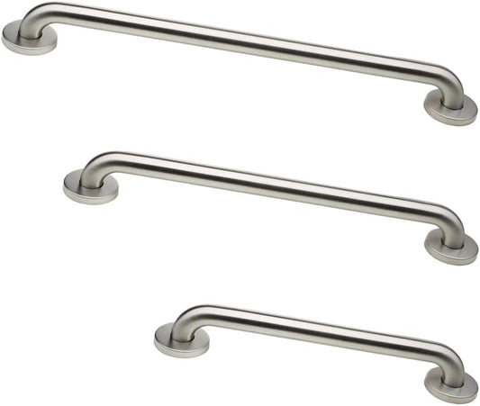 ADA Grab Bar Bundle, Brushed Stainless, Pack of 3, 18/36/42 in