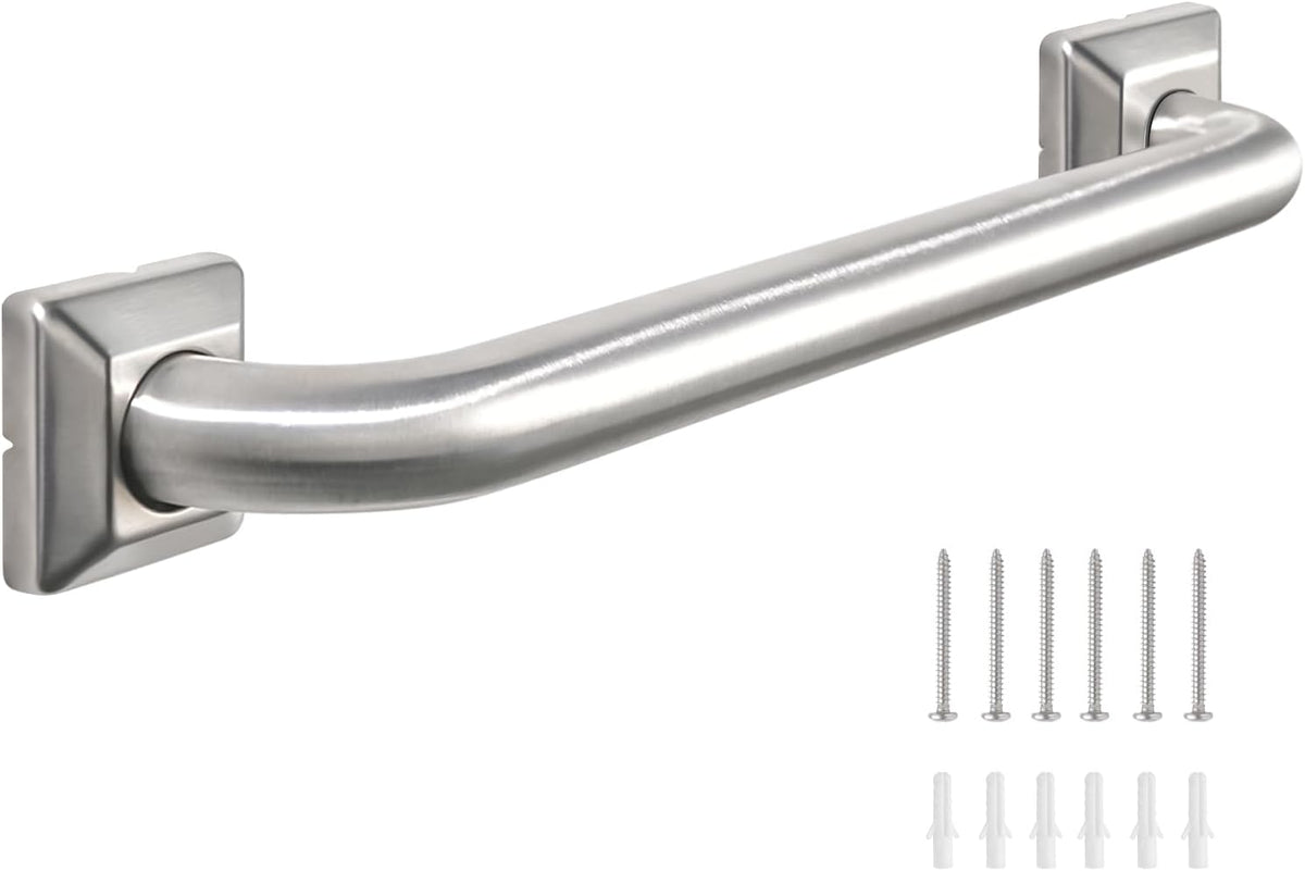 Bathroom Grab Bars Stainless Steel Handrail ADA Compliant 500lbs bathtubs and Showers Toilet Handle Safety for Handicap, Elderly, Disabled, Injury (12 inches)