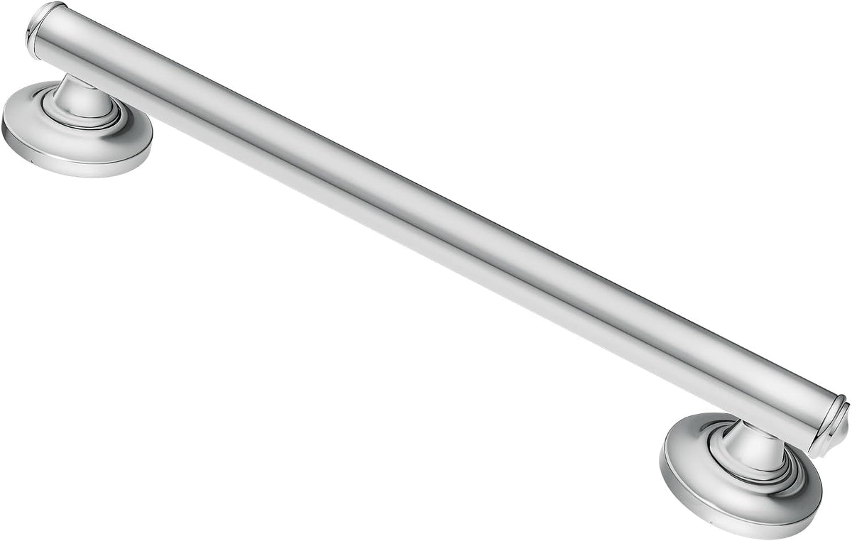 Moen LR8724D1GCH Bathroom Safety 24-Inch Designer Bathroom Grab Bar with Curled Grip, Stainless