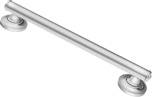 Moen LR8724D1GCH Bathroom Safety 24-Inch Designer Bathroom Grab Bar with Curled Grip, Stainless