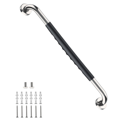 Anti-Slip Black Grab Bar 12 Inch, Grab Bar for Bathtub and Shower