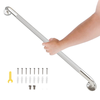 36 Inch Shower Grab Bar, Bathroom Grab Bar Handle with Anti-Slip Knurled Grip, Stainless Steel Bath Balance Bar, 1.25" Diameter Bath Safety Bar Support for Seniors Elderly Pregnant, Brushed Nickel