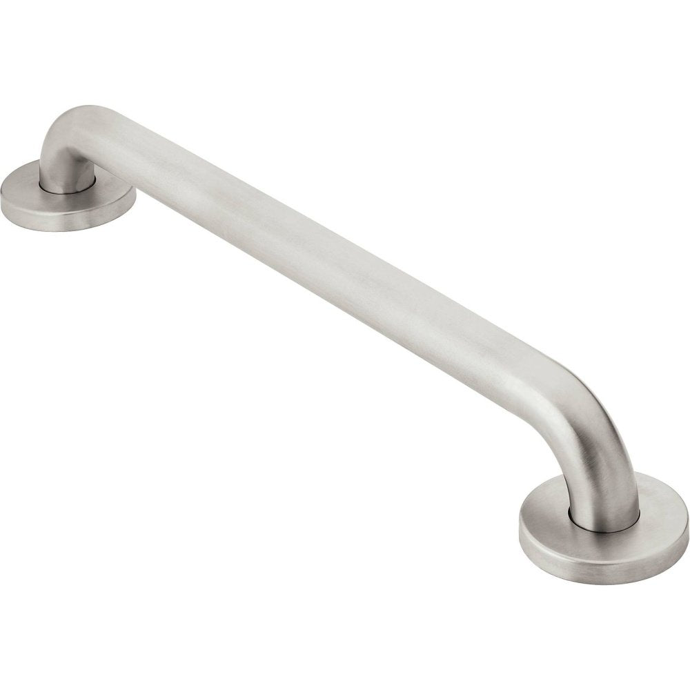 Moen Home Care Bathroom Safety 18 Inch Stainless Steel Handicap Grab Bar for Bathtub and Shower, Slip Resistant Finish, Elderly Assistance Product, Polished Brass, R8918P