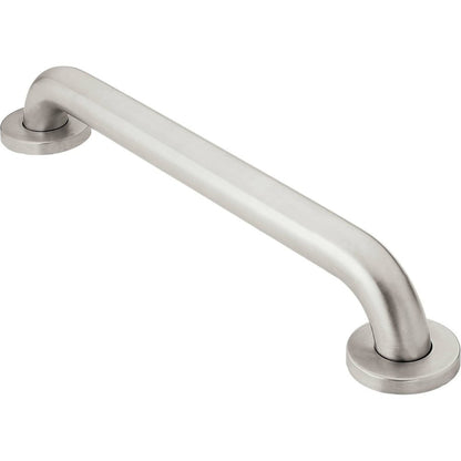 Moen Home Care Bathroom Safety 18 Inch Stainless Steel Handicap Grab Bar for Bathtub and Shower, Slip Resistant Finish, Elderly Assistance Product, Polished Brass, R8918P