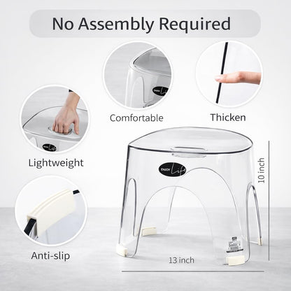Acrylic Small Shower Stool for Inside Shower Waterproof Bathroom Stool