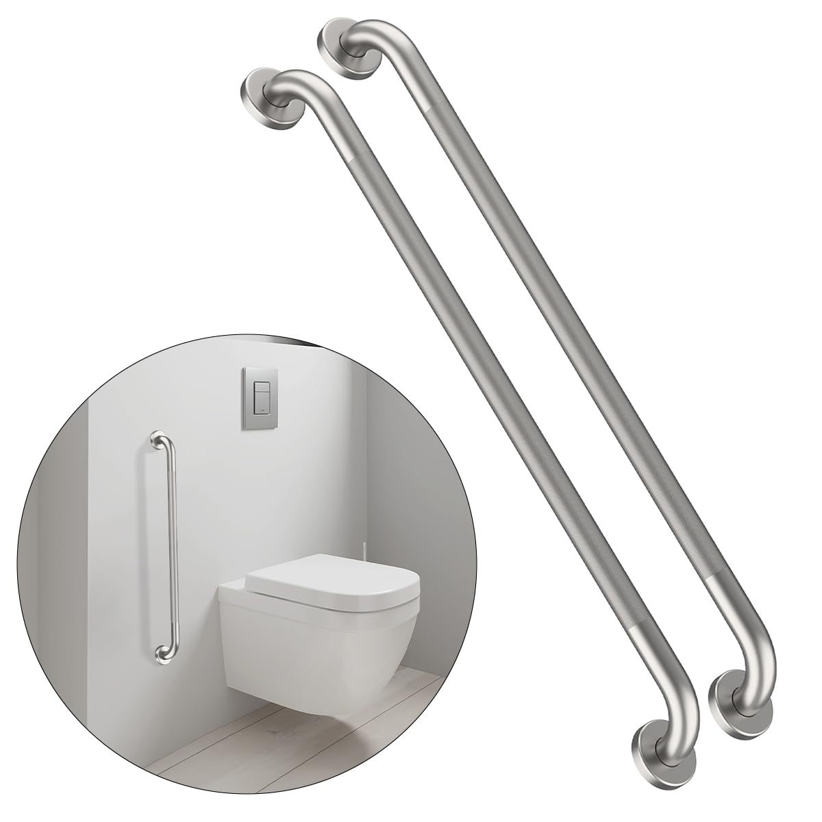 12 Inch Anti Slip Grab Bars for Wall, Munzong Stainless Steel Shower Bars
