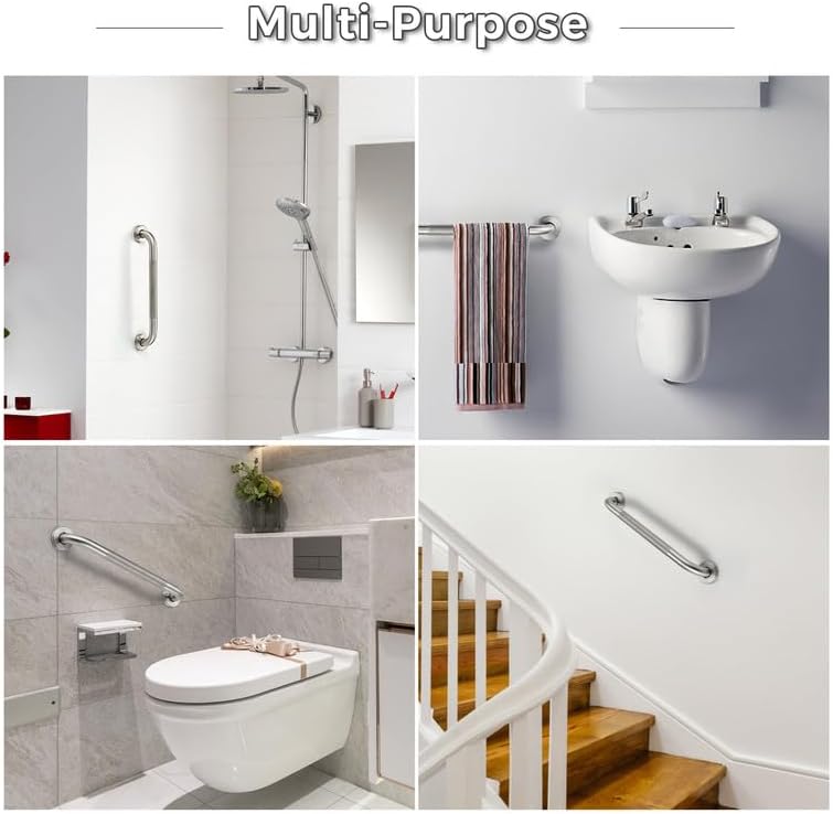 Grab Bars for Shower, 18 Inch Shower Handle, 2 Pack, Brushed Nickel