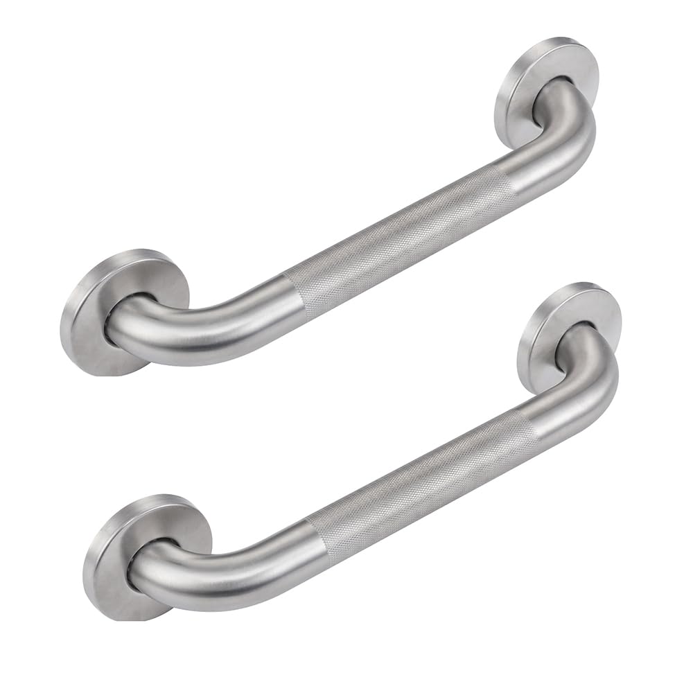 2pack 18inch Handicap Grab Bar for Shower, Shower Handles for Elderly, Shower Grab Bars for Seniors with Concealed Screws Black