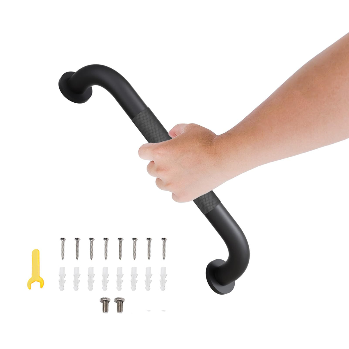 36 Inch Shower Grab Bar, Bathroom Grab Bar Handle with Anti-Slip Knurled Grip, Stainless Steel Bath Balance Bar, 1.25" Diameter Bath Safety Bar Support for Seniors Elderly Pregnant, Brushed Nickel