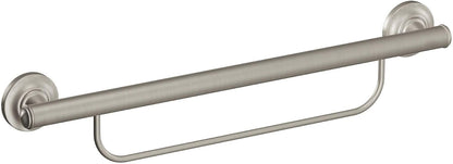 Moen LR2350DBN Bathroom Safety 24-Inch Grab Bar with Convenient Towel Bar, Brushed Nickel