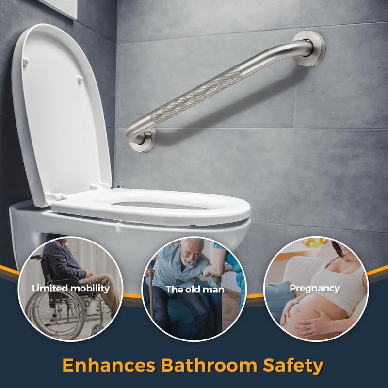 Grab Bars for Shower, 18 Inch Shower Handle, 2 Pack, Brushed Nickel