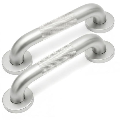 12 Inch Shower Grab Bars for Seniors 1.25'' Brushed Nickel Stainless Steel Grab Bar for Bathroom, Non Slip Knurled Safety Handrail for Bathtub Toilet Wall, Gifts for Elderly and Handicapped