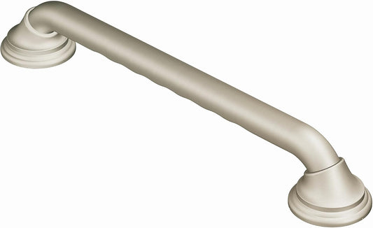 Moen Home Care Bathroom Safety Designer24 Inch Handicap Grab Bar for Bathtub and Shower with Curled Grip, Elderly Assistance Product, Brushed Nickel, LR8724D3GBN